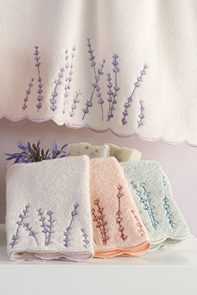 MARİBOR Silvana - %70 Bambu / %30 Pamuk Nakışlı El Havlusu - 6'lı Set 50x90