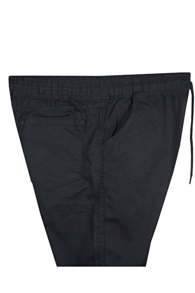 marufshop Elastic Leg Lace-Up Oversized Gabardine Trousers Black Suitable for Men 118 -156 Kilos