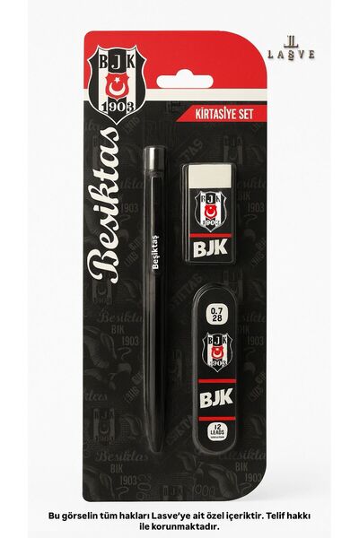 Beşiktaş 3 LÜ KIRTASİYE SETİ 1 ADET WERSATİL KALEM 1 ADET UÇ 1 ADET SİLGİ