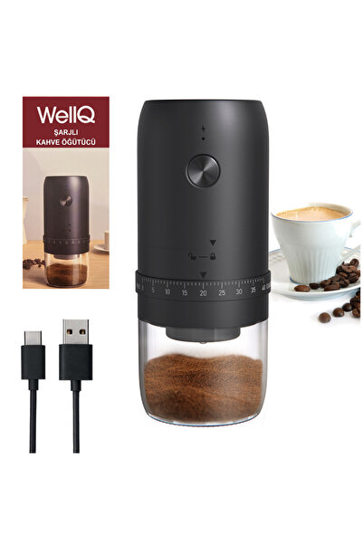WellQ Şarjlı ve İncelik Ayarlı Kahve Öğütücü Değirmen