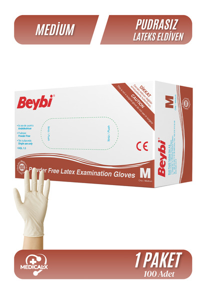 ipek medikal Beybi Pudrasız Latex Medium Eldiven