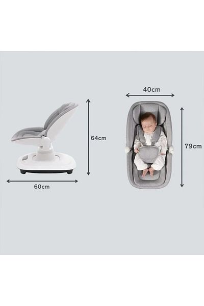 Mini Baby Deluxe Multi-Motion Baby Crib with Gentle Touch Control, 5 Rocking Modes, 360° Rotation, and App Control