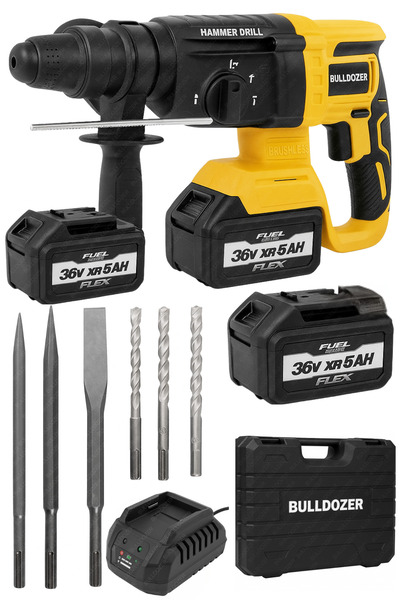 Bulldozer PRO 36v Şarjlı Kırıcı Delici Matkap Kömürsüz Motor Çift Akülü Kırıc...