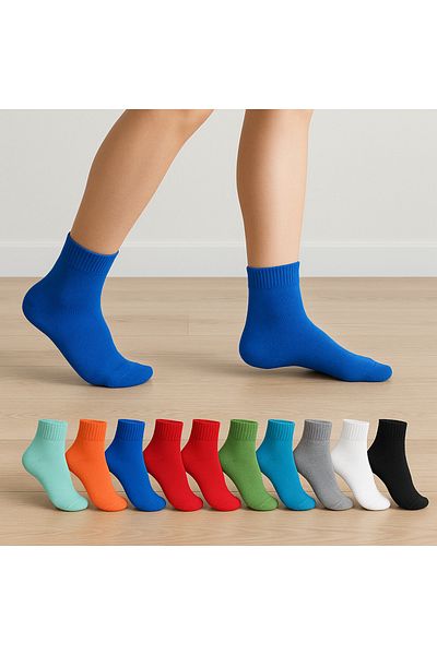 WORTHY SOCKS 12 чифта унисекс многоцветни памучни чорапи до глезена без подплата