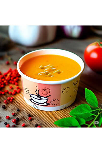 Genel Markalar 16 Oz Çorba Kasesi Aşure Kasesi Kapaklı 25 Adet