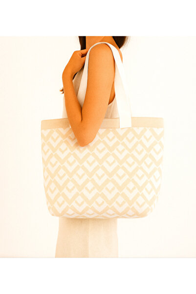 Sebir Moda V Patterned Knitwear Shoulder and Beach Bag