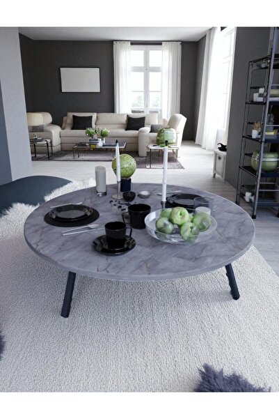 NESTRO Mega Kozalak Yuvarlak Katlanabilir Ayaklı Yer Sofrası Mutfak Masası