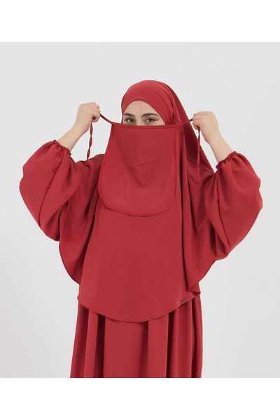 Mihrisina collection Single Tier Cream Color Souffle Khimar Hijab Hijab