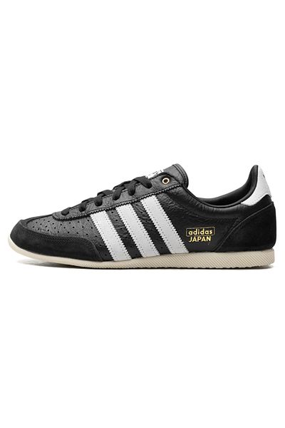 adidas Japan Black – Unisex Leather Sneakers with 3-Stripes Design