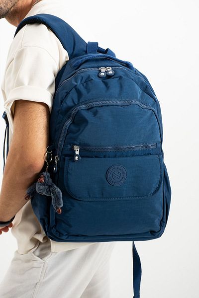Sanmorris Σακίδιο πλάτης Laptop Unisex Αδιάβροχο μεγάλου μεγέθους σε μπλε ναυτικό χρώμα - Για το σχολείο και τα ταξίδια