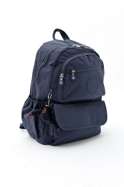 Sanmorris Navy Blue Colored Unisex School and Travel Backpack - Water Resistant, Laptop Compartment, Large Size