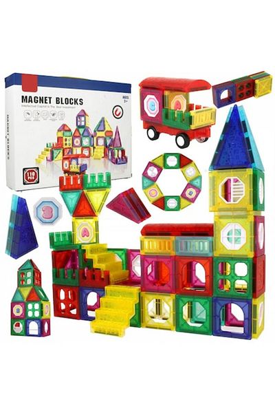 Magnetic Set 110 Magnetic Construction Blocks for Kids, SOLTOY