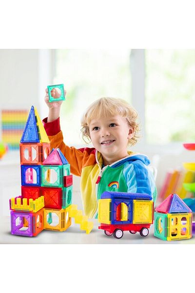 Magnetic Set 110 Magnetic Construction Blocks for Kids, SOLTOY