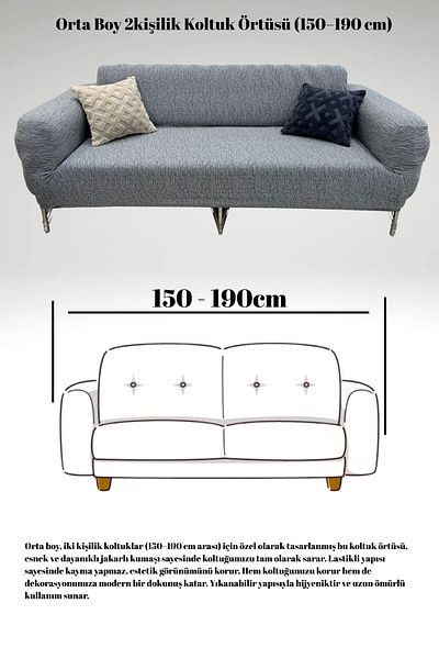 uzhanem Flexible Jacquard Cotton Sofa Cover Set - 3 2 1 1 Jacquard (Grey)
