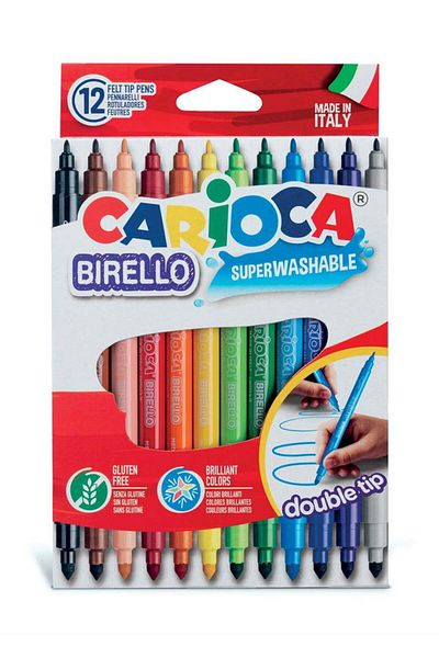 CARIOCA Birello Jumbo - 12 Pack Super Washable Felt Tip Crayons