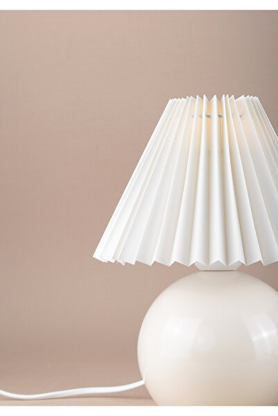 HOMİNG Homing Cream Carpi Pleated Headboard Lampshade 241945