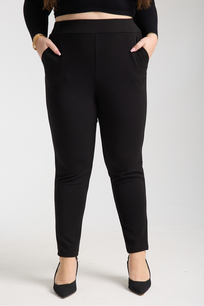 Gül Moda Παντελόνι από ύφασμα Skinny Leg με τσέπες και ελαστική μέση G119-1