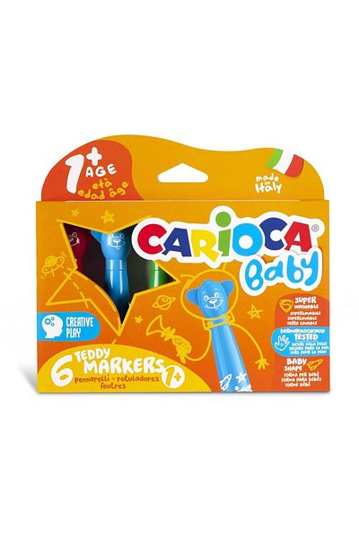 CARIOCA Baby 6-Piece Jumbo Washable Felt Tip Crayons / 42815