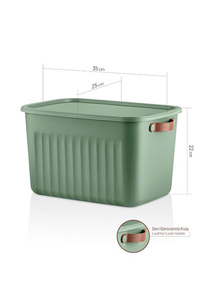 nouray 3Pcs 15 Lt Decorative Multi-Purpose Organizer Box with Lid, Closet Organizer, Organizer
