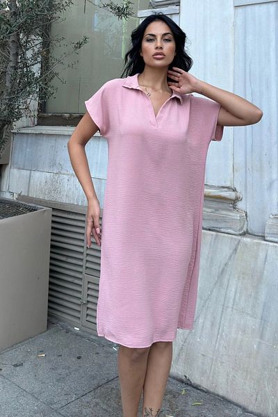 NEW LAVİVA Women's Powder Midi Length Polo Neck Aerobin Dress - 700-2883