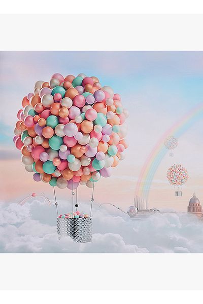 Generic خلفية استوديو تصوير بنمط البالونات وقوس قزح متعددة الألوان