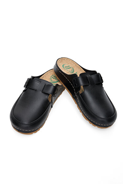 XJIM Унісекс щоденні чорні анатомічні тапочки з закритою підошвою для лікарів та медичного персоналу