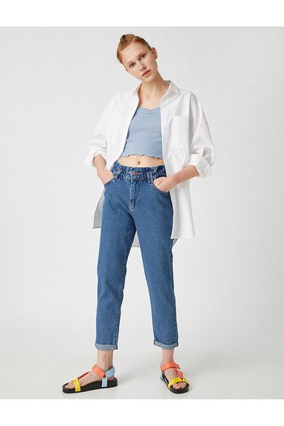 Koton Pantaloni Indigo de damă medii