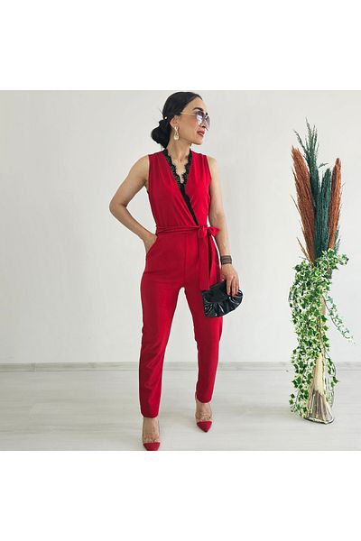 Altı Üstü Butik Salopetă cu detaliu din dantelă