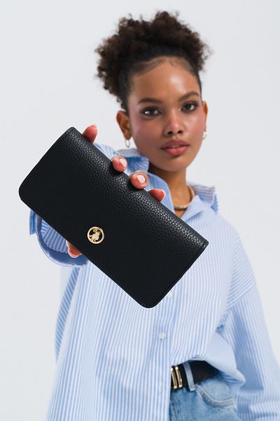 U.S. Polo Assn. Черна дамска чанта тип клъч USC25722