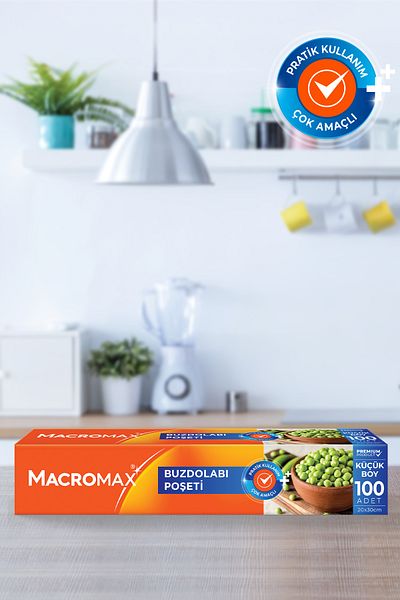 MACROMAX Refrigerator Bag Small Size 100 Pieces (20X30 cm), Practical Storage and Freezer Bag