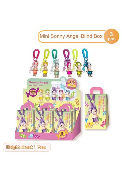 Miniso Random 3pcs Sonny Angel Doll Candy House Series Blind Box Cute Doll Keychain Pendant Trendy Handmade
