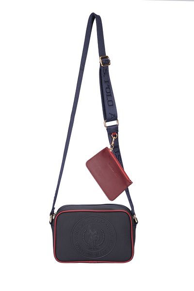 U.S. Polo Assn. Geantă de damă albastru bleumarin-roșu Claret Us25670