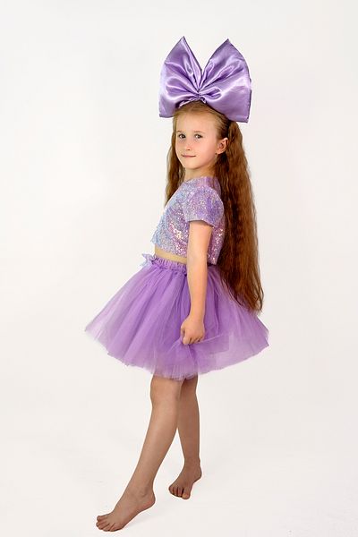DUCA Glitter Sequin Crop and Fluffy Tutu Skirt Double Set