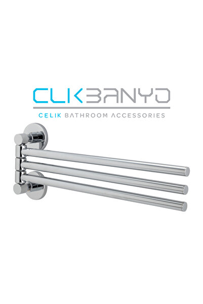ÇELİK BANYO FLORA ÜÇLÜ DÖNER HAVLULUK PİRİNÇ MALZEME ( 10 YIL GARANTİLİ )