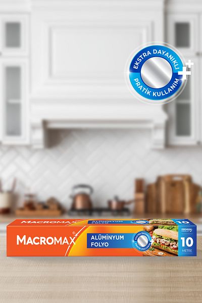 MACROMAX Aluminum Foil 10 Meters, Extra Durable, Structure That Retains Heat and Evenly Distributes Heat