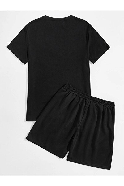 CLAYES La Los Angeles T-Shirt Шорти - Чорний Комбінований комплект шорти та футболка з принтом Oversize Велосипедний комір