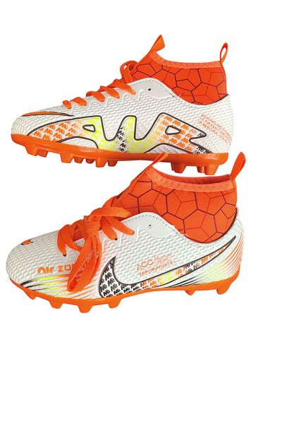 PERFORMANS EFA Children's Football Boots - Yellow, White and Orange Socks