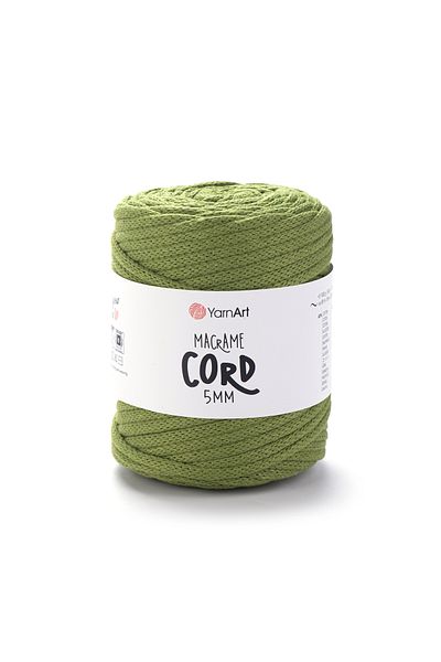 Yarnart Κορδόνι Macrame 5 mm - Μακραμέ Χειροποίητο Νήμα Πλεκτομηχανής Olive Green-787