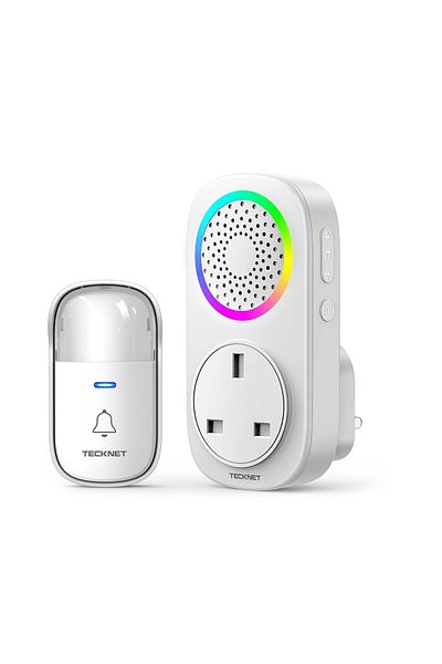 AREB Smart Kinetic Wireless Doorbell – Long-range 250m, 60 Ringtones, Weather-resistant - White