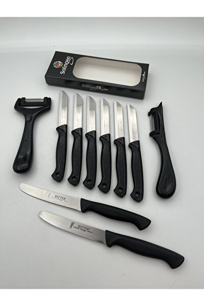 Solingen Siyah Simli 10 Parça Set