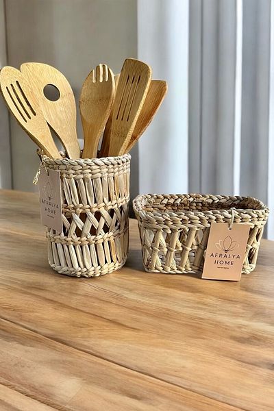 AFRALYAHOME Kitchen 2-Piece Organizer Multi-Purpose Countertop Oil Pot Spice Rack Set Flower Pot Flower Holder Vase Set