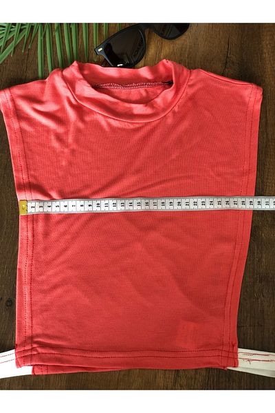 mirach Μαλακό φρέσκο ύφασμα Pomegranate Color - Stand Collar Αμάνικο Crop Top |   Εσώρουχα Hijab
