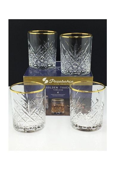 Paşabahçe 520414 Golden Touch Whiskey 420cc 4 Pcs