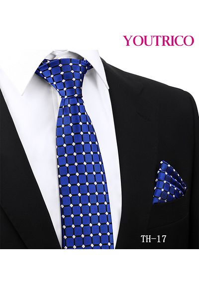 Youtrico Tie and Handkerchief Set-Artisanal Business 2PCS Handmade Formal Hanky Suit