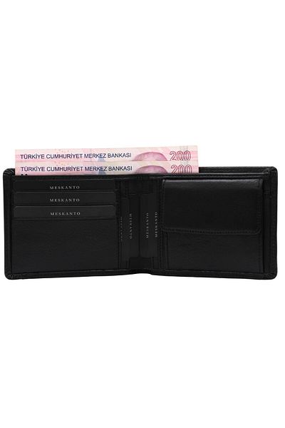 Meskanto Oscar Genuine Leather Men's Wallet with Hidden Card Holder Compartment