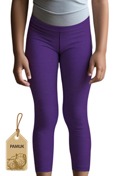 TWOO KİDS Leggings lungi mov din lycra pentru fete, confortabile, din bumbac,...