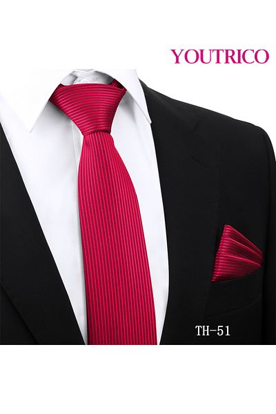 Youtrico Tie and Handkerchief Set-Artisanal Business 2PCS Handmade Formal Hanky Suit