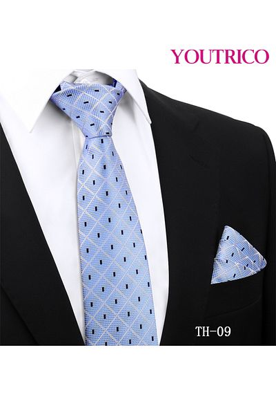 Youtrico Tie and Handkerchief Set-Artisanal Business 2PCS Handmade Formal Hanky Suit