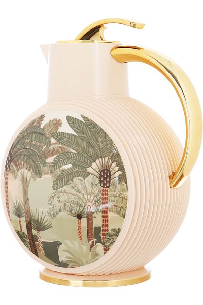 Alsaif Gallery Al Jawhara Thermos, Light Pink, Golden Palm Pattern, 0.9 Liters