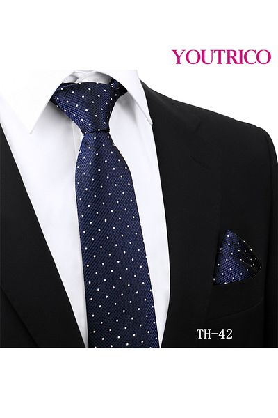 Youtrico Tie and Handkerchief Set-Artisanal Business 2PCS Handmade Formal Hanky Suit